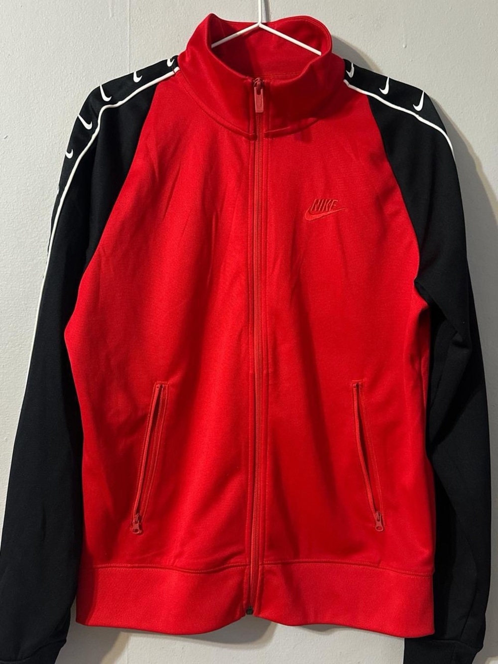 Nike Red Zip-Up Jacket with White Logo